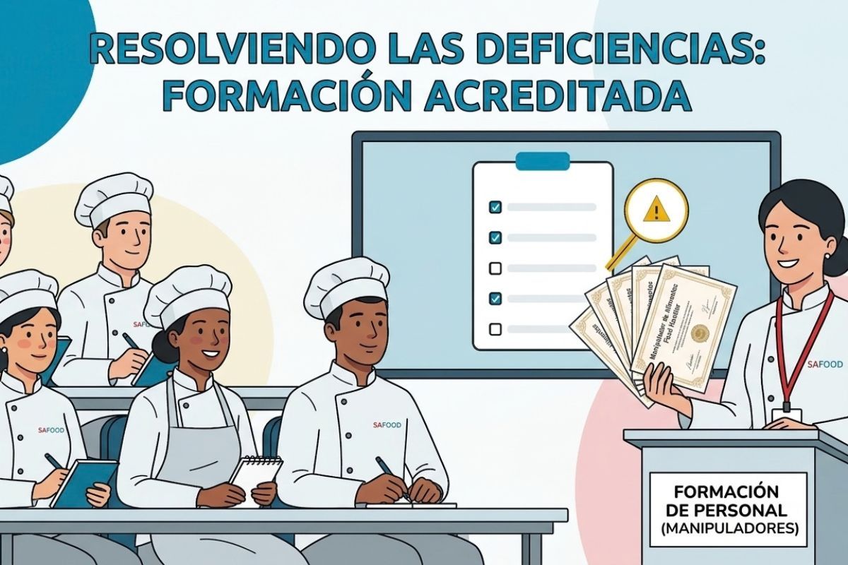 Imagen de un dibujo con varios cocineros que están recibiendo un certificado de formación acreditada